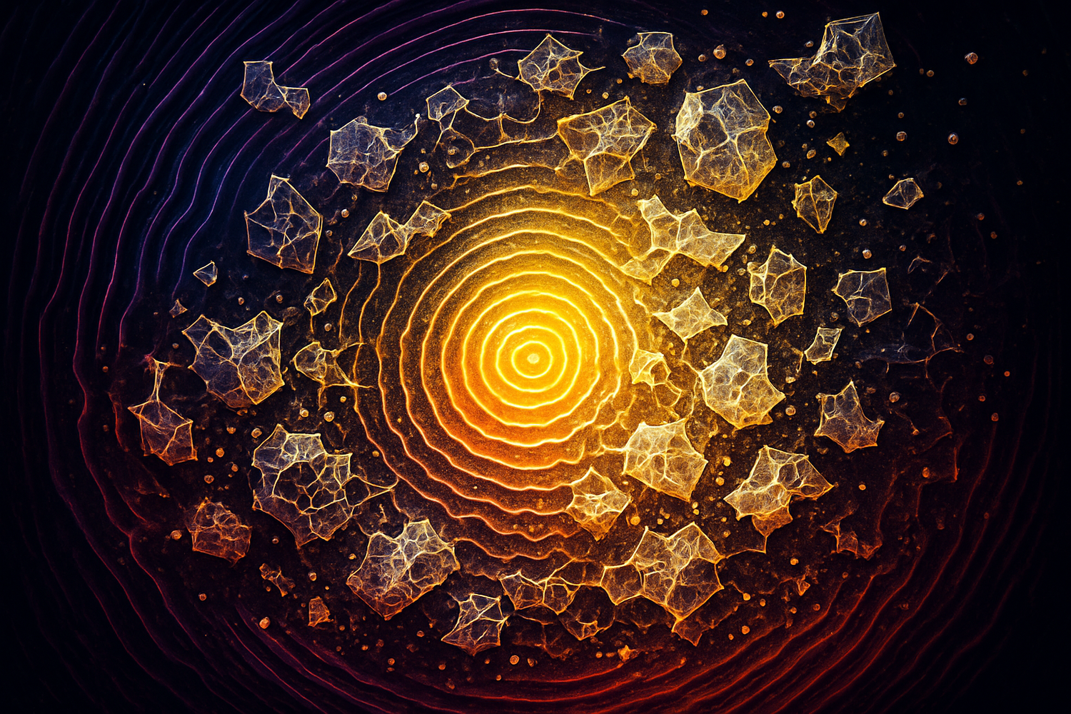 Abstract representation of how sound and frequency transform matter